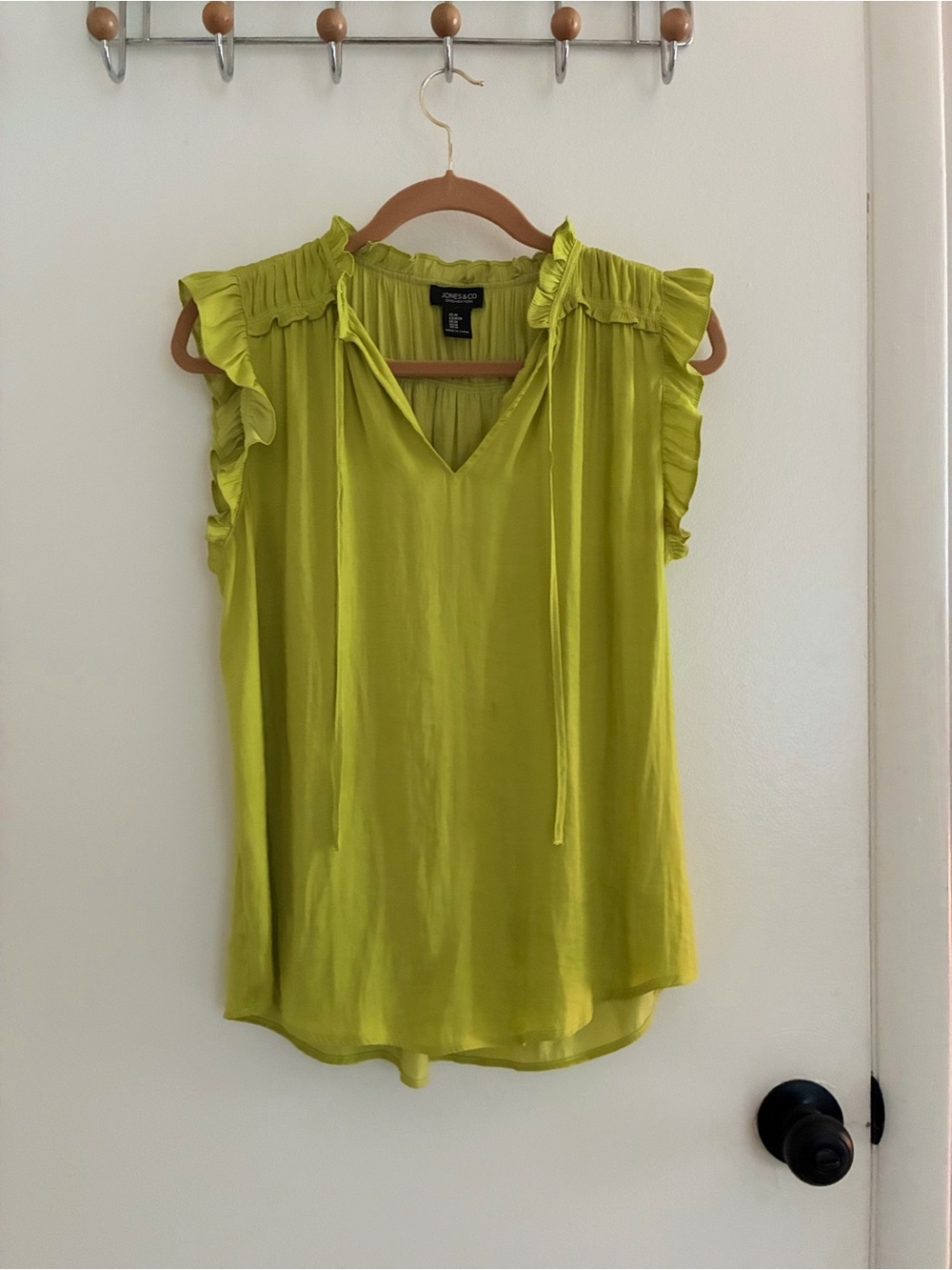 Jones New York Lime Ruffle Sleeve V-Neck Camisole